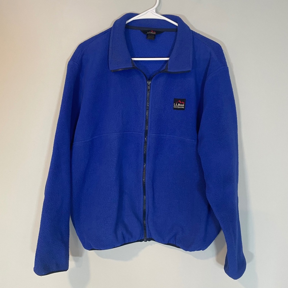 VTG LL Bean Outdoors Blue Fleece Full Zip Jacket Men's M Gorpcore USA